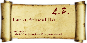 Luria Priszcilla névjegykártya